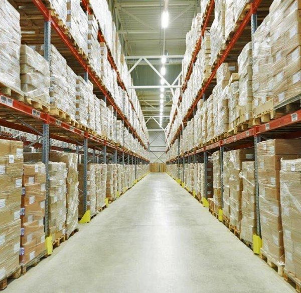 Organized, clean warehouse storage and distribution